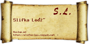 Slifka Leó névjegykártya